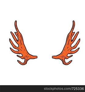 Deer horns vector icon. Hand drawn print. Rarty decoration design. Deer horns vector icon. Hand drawn print. Rarty decoration design.