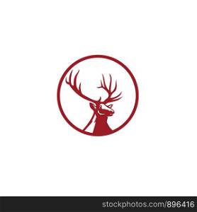 Deer Hunt Logo template / Elegant Deer Head logo designs vector / Vintage deer Elk Logo Design / Wildlife Silhouette Hunter / Hunt Club Logo