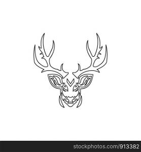 Deer Hunt Logo template, Elegant Deer Head logo designs vector