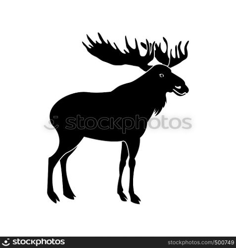 Deer icon in simple style isolated on white background. Deer icon, simple style