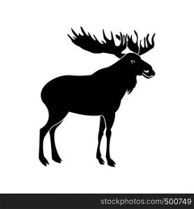 Deer icon in simple style isolated on white background. Deer icon, simple style
