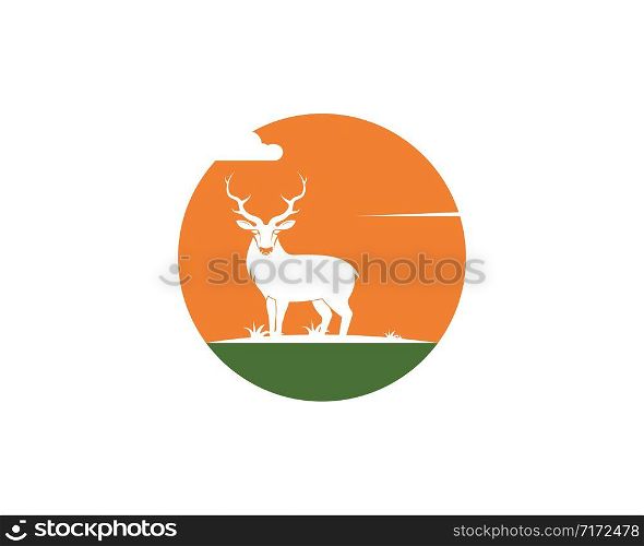 Deer ilustration icon vector design template