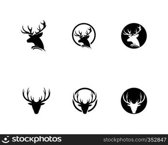 Deer logo template vector icon illustration design