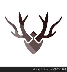 Deer&rsquo;s antlers icon. Deer&rsquo;s antlers icon. Flat color design. Vector illustration.
