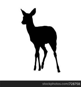 Deer Silhouette. Highly Detailed Smooth Design. Vector Illustration.