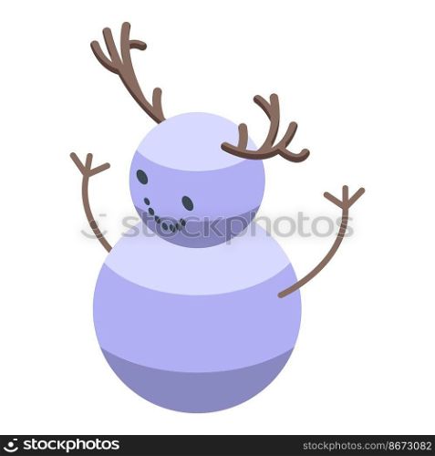 Deer snowman icon isometric vector. Winter snow. Cute xmas card. Deer snowman icon isometric vector. Winter snow