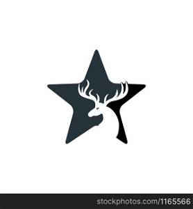 Deer star shape logo design.