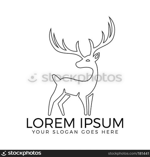 Deer vector logo design.