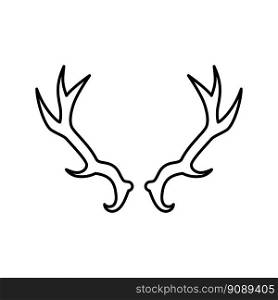 deer wildlife animal line icon vector. deer wildlife animal sign. isolated contour symbol black illustration. deer wildlife animal line icon vector illustration