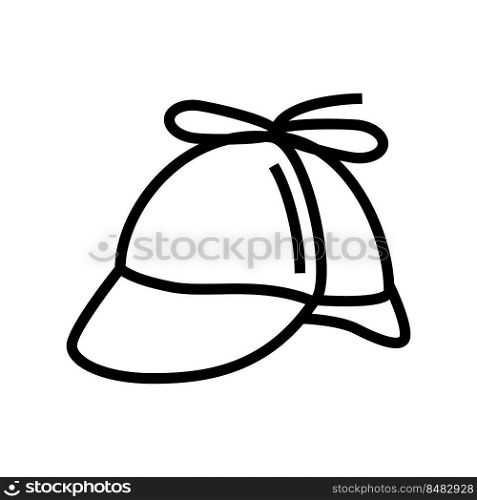 deerstalker hat cap line icon vector. deerstalker hat cap sign. isolated contour symbol black illustration. deerstalker hat cap line icon vector illustration
