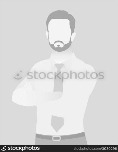 Default placeholder businessman half-length portr. Default placeholder businessman half-length portrait photo avatar. Man gray color