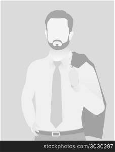 Default placeholder businessman half-length portr. Default placeholder businessman half-length portrait photo avatar. Man gray color