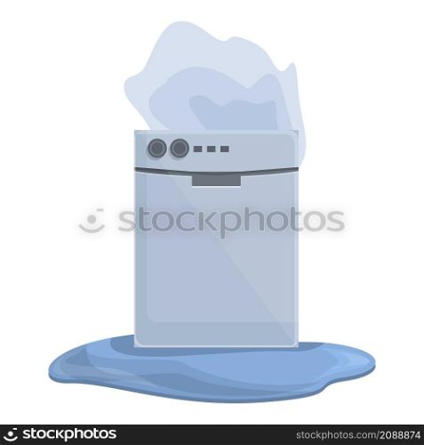 Defect dishwasher icon cartoon vector. Dish machine. Kitchen washer. Defect dishwasher icon cartoon vector. Dish machine