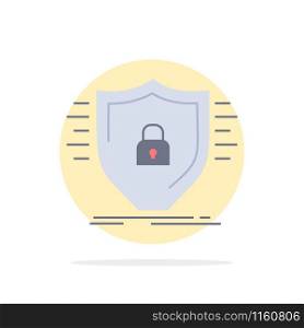 Defence, firewall, protection, safety, shield Flat Color Icon Vector