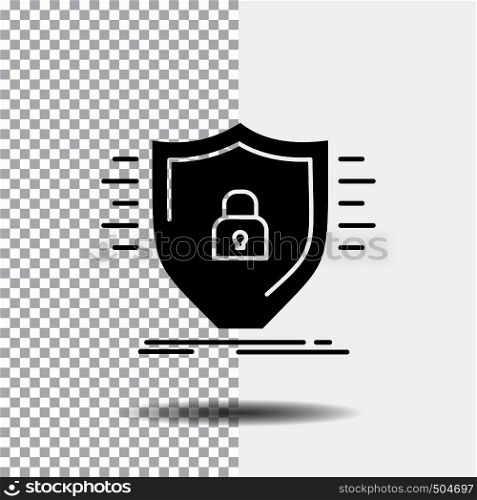 Defence, firewall, protection, safety, shield Glyph Icon on Transparent Background. Black Icon. Vector EPS10 Abstract Template background