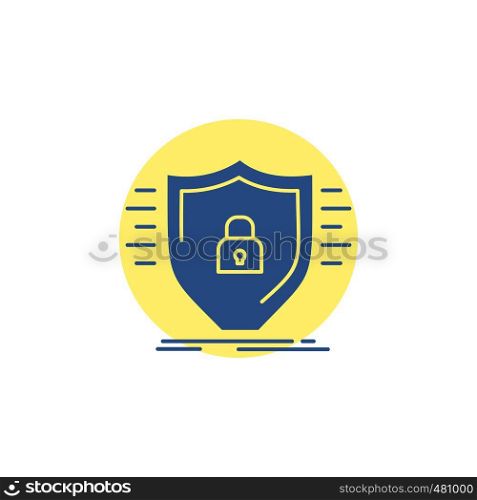 Defence, firewall, protection, safety, shield Glyph Icon.. Vector EPS10 Abstract Template background