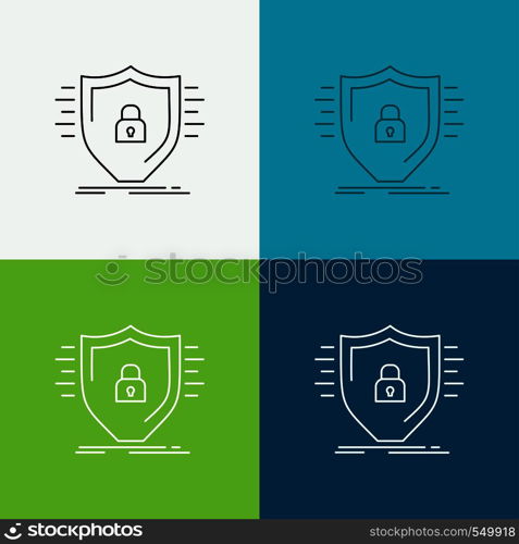 Defence, firewall, protection, safety, shield Icon Over Various Background. Line style design, designed for web and app. Eps 10 vector illustration. Vector EPS10 Abstract Template background