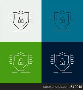 Defence, firewall, protection, safety, shield Icon Over Various Background. Line style design, designed for web and app. Eps 10 vector illustration. Vector EPS10 Abstract Template background