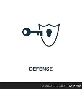 Defense icon. Premium style design from security collection. UX and UI. Pixel perfect defense icon for web design, apps, software, printing usage.. Defense icon. Premium style design from security icon collection. UI and UX. Pixel perfect Defense icon for web design, apps, software, print usage.