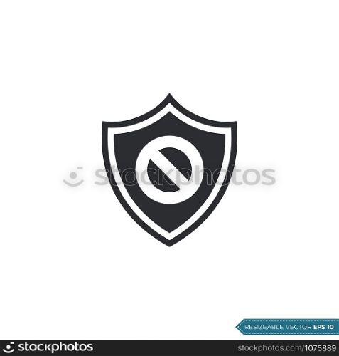 defense shield pictogram icon logo template Illustration Design