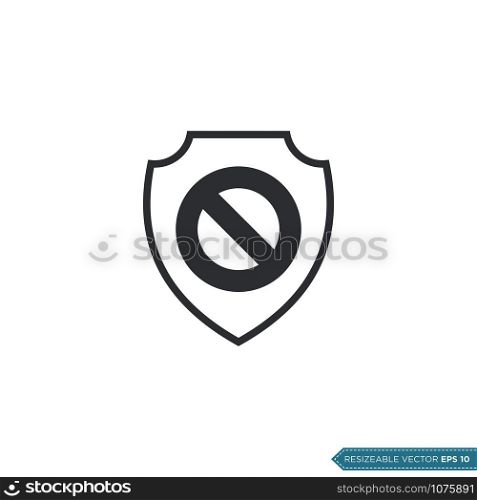 defense shield pictogram icon logo template Illustration Design
