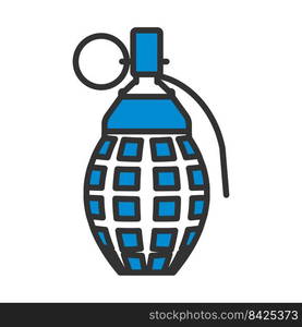 Defensive Grenade Icon. Editable Bold Outline With Color Fill Design. Vector Illustration.