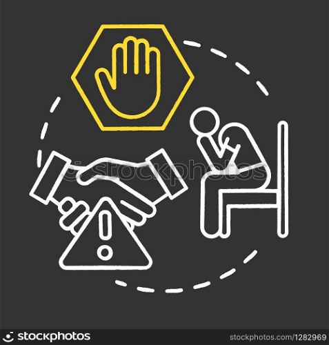 Defensive strategies chalk RGB color concept icon. Personal tactics. Hardships in business. Dealing with conflict. Competition idea. Vector isolated chalkboard illustration on black background