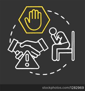 Defensive strategies chalk RGB color concept icon. Personal tactics. Hardships in business. Dealing with conflict. Competition idea. Vector isolated chalkboard illustration on black background