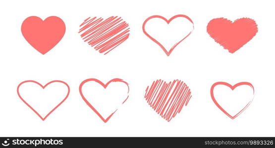 Defferent design hearts sign icon set