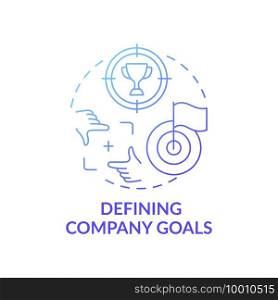 Defining company goals concept icon. Top management tasks. Set goals deadline. Worker productivity improvement idea thin line illustration. Vector isolated outline RGB color drawing. Defining company goals concept icon