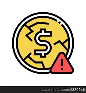 deflation money color icon vector. deflation money sign. isolated symbol illustration. deflation money color icon vector illustration
