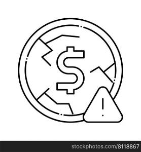 deflation money line icon vector. deflation money sign. isolated contour symbol black illustration. deflation money line icon vector illustration
