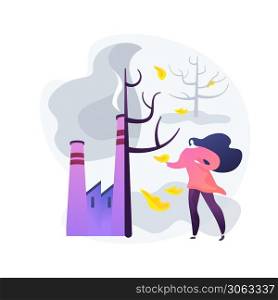 Deforestation abstract concept vector illustration. Environmental change, wildlife degradation, causes of deforestation, environmentalism, palm oil production, agricultural land abstract metaphor.. Deforestation abstract concept vector illustration.