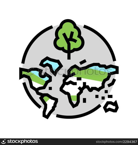 deforestation map color icon vector. deforestation map sign. isolated ...