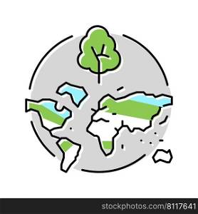 deforestation map color icon vector. deforestation map sign. isolated symbol illustration. deforestation map color icon vector illustration