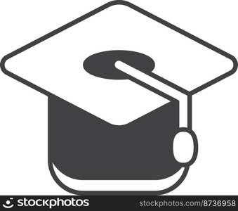 degree cap illustration in minimal style isolated on background