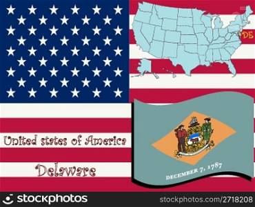 delaware state illustration, abstract vector art