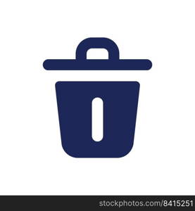 Delete black glyph ui icon. Remove digital file and document. Trash bin. User interface design. Silhouette symbol on white space. Solid pictogram for web, mobile. Isolated vector illustration. Delete black glyph ui icon