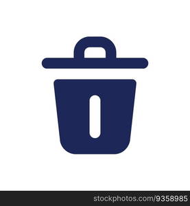 Delete black glyph ui icon. Remove digital file and document. Trash bin. User interface design. Silhouette symbol on white space. Solid pictogram for web, mobile. Isolated vector illustration. Delete black glyph ui icon