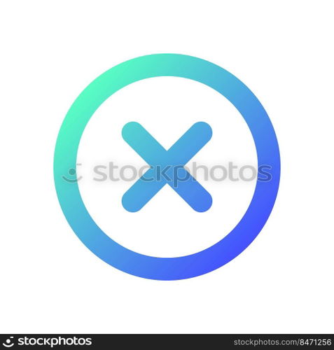 Delete button pixel perfect gradient linear ui icon. Alert error. Toolbar control. Menu command. Line color user interface symbol. Modern style pictogram. Vector isolated outline illustration. Delete button pixel perfect gradient linear ui icon