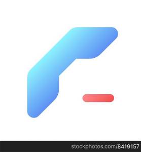 Delete contact pixel perfect flat gradient color ui icon. Remove information. Telephone receiver. Simple filled pictogram. GUI, UX design for mobile application. Vector isolated RGB illustration. Delete contact pixel perfect flat gradient color ui icon