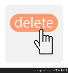 Delete finger button. Finger gesture. User interface. Vector illustration. stock image. EPS 10.. Delete finger button. Finger gesture. User interface. Vector illustration. stock image. 