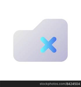 Delete from folder pixel perfect flat gradient two-color ui icon. Remove digital folder. Data storage. Simple filled pictogram. GUI, UX design for mobile application. Vector isolated RGB illustration. Delete from folder pixel perfect flat gradient two-color ui icon
