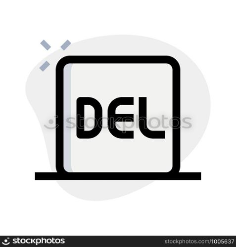 Delete function key on computer keyboard layout