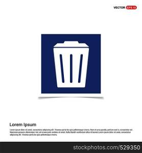 Delete icon with trash bin - Blue photo Frame