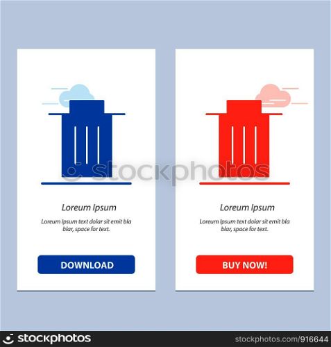 Delete, Interface, Trash, User Blue and Red Download and Buy Now web Widget Card Template