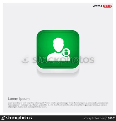 Delete user icon.Green Web Button - Free vector icon