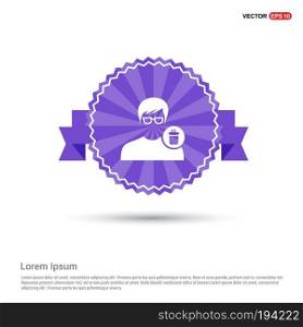 Delete user icon. - Purple Ribbon banner