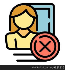 Deleting account icon outline vector. Social profile. Remove people color flat. Deleting account icon vector flat