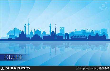 Delhi city skyline silhouette background, vector illustration&#xA;